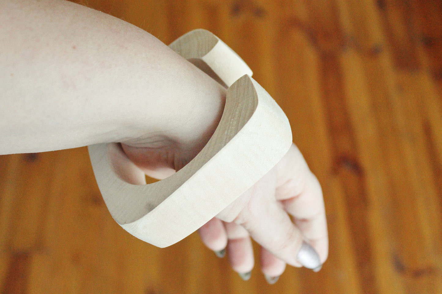 30 mm Wooden cuff unfinished square with break - natural eco friendly