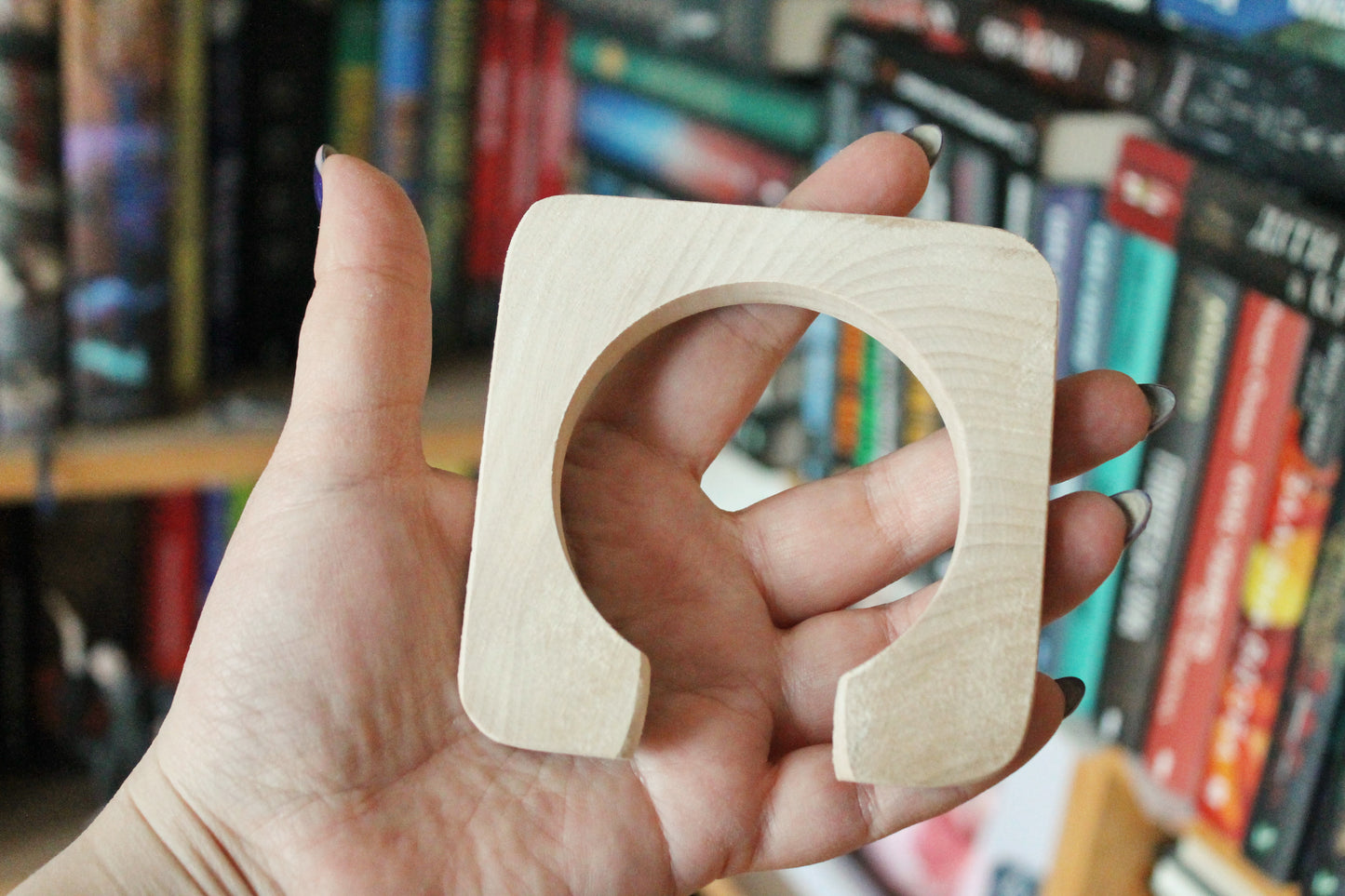 Wooden bracelet unfinished square with a cut - 15 mm high - handmade natural eco friendly fe15