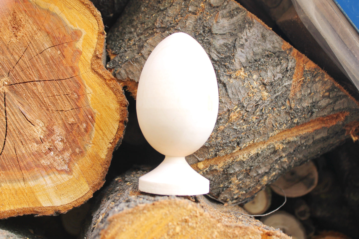 Big Wooden egg 130 mm heigh - 5 inches - unfinished natural eco friendly - handmade of alder wood