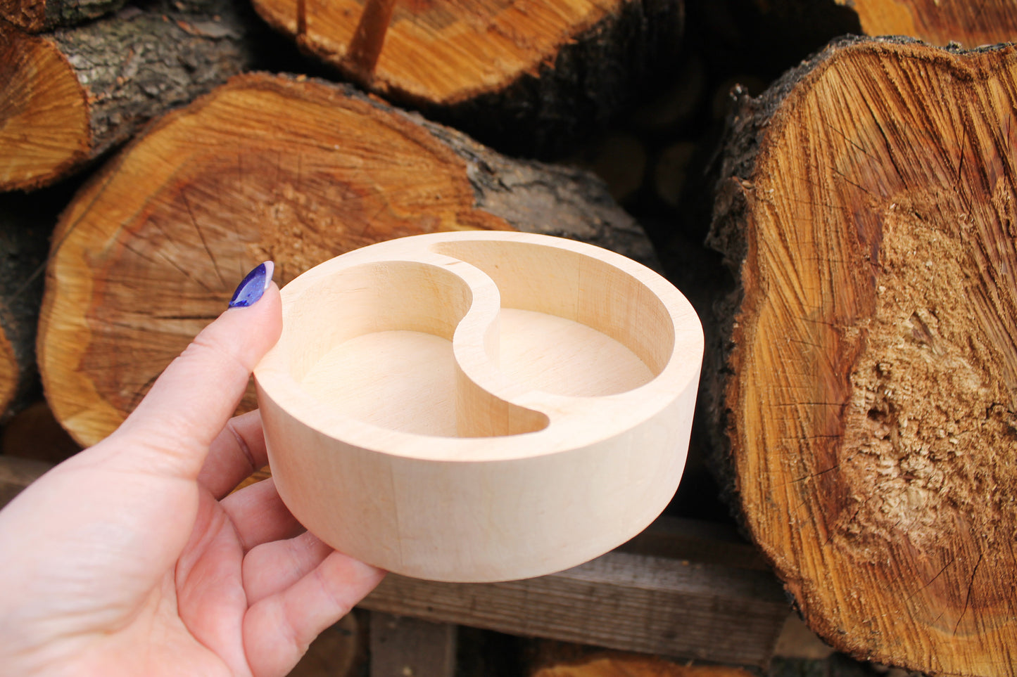 Round handmade unfinished wooden box 130 mm - 5.1 inches - without lid - natural, eco friendly - candle mold - alder wood