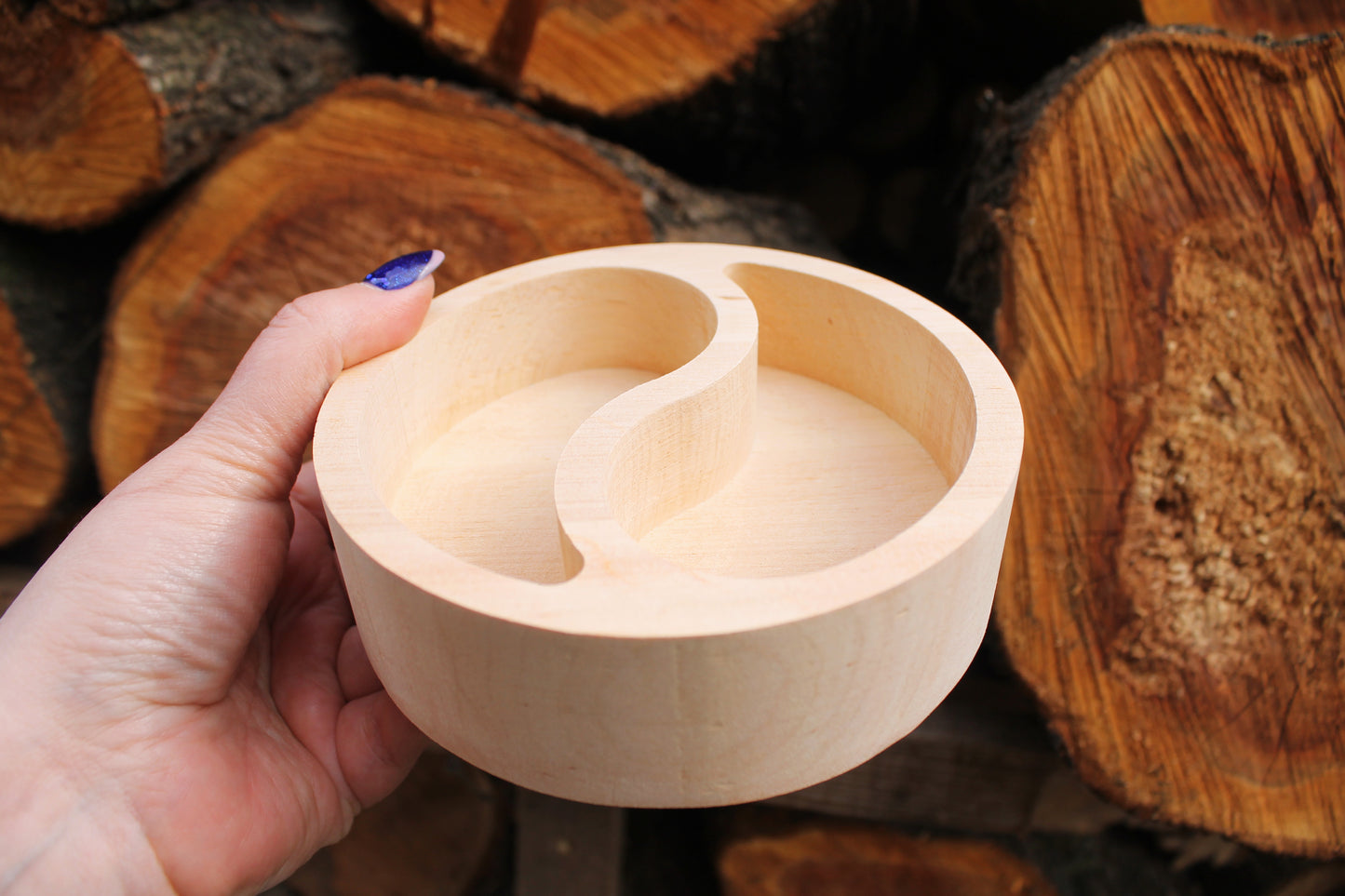 Round handmade unfinished wooden box 130 mm - 5.1 inches - without lid - natural, eco friendly - candle mold - alder wood