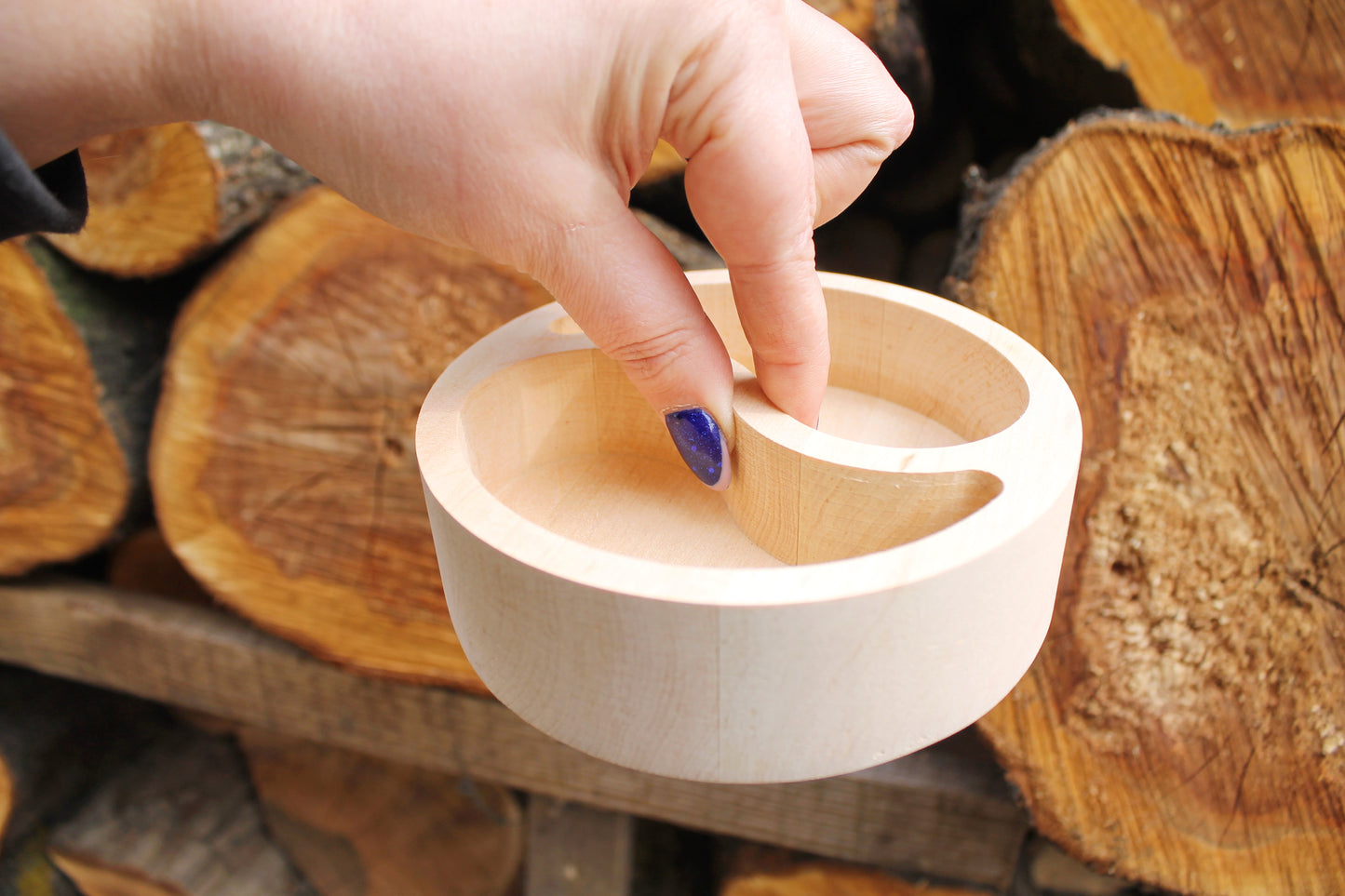 Round handmade unfinished wooden box 130 mm - 5.1 inches - without lid - natural, eco friendly - candle mold - alder wood