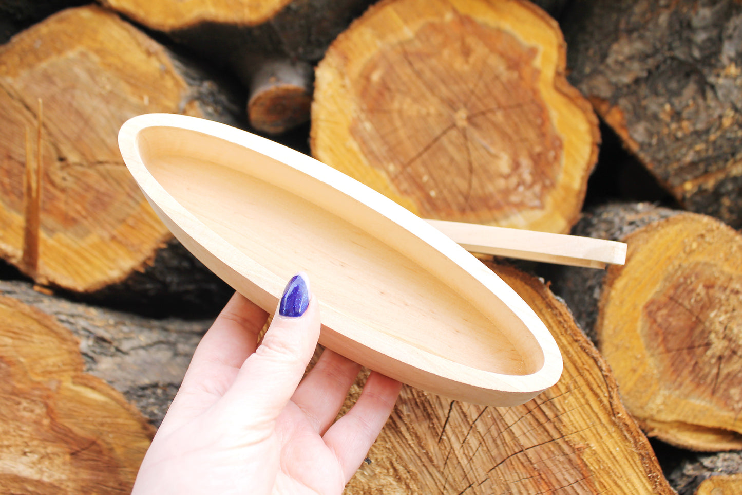 Oblong handmade unfinished wooden box 210x60 mm - 8.3x2.4 inches - with lid - natural, eco friendly - candle mold - alder wood