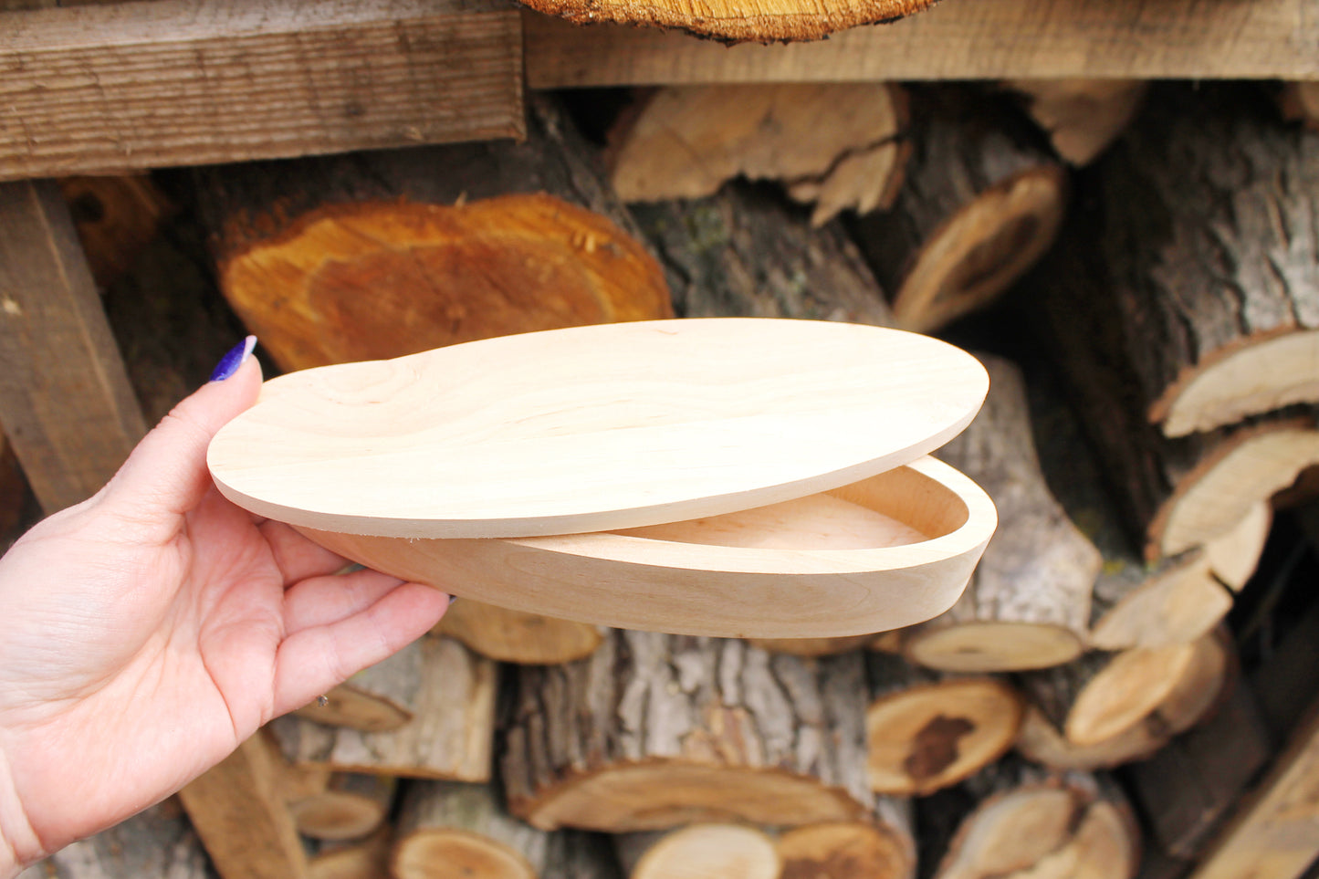 Oblong handmade unfinished wooden box 210x60 mm - 8.3x2.4 inches - with lid - natural, eco friendly - candle mold - alder wood