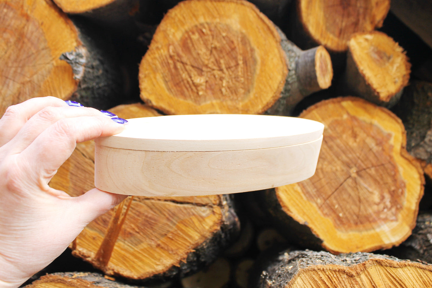 Oblong handmade unfinished wooden box 210x60 mm - 8.3x2.4 inches - with lid - natural, eco friendly - candle mold - alder wood