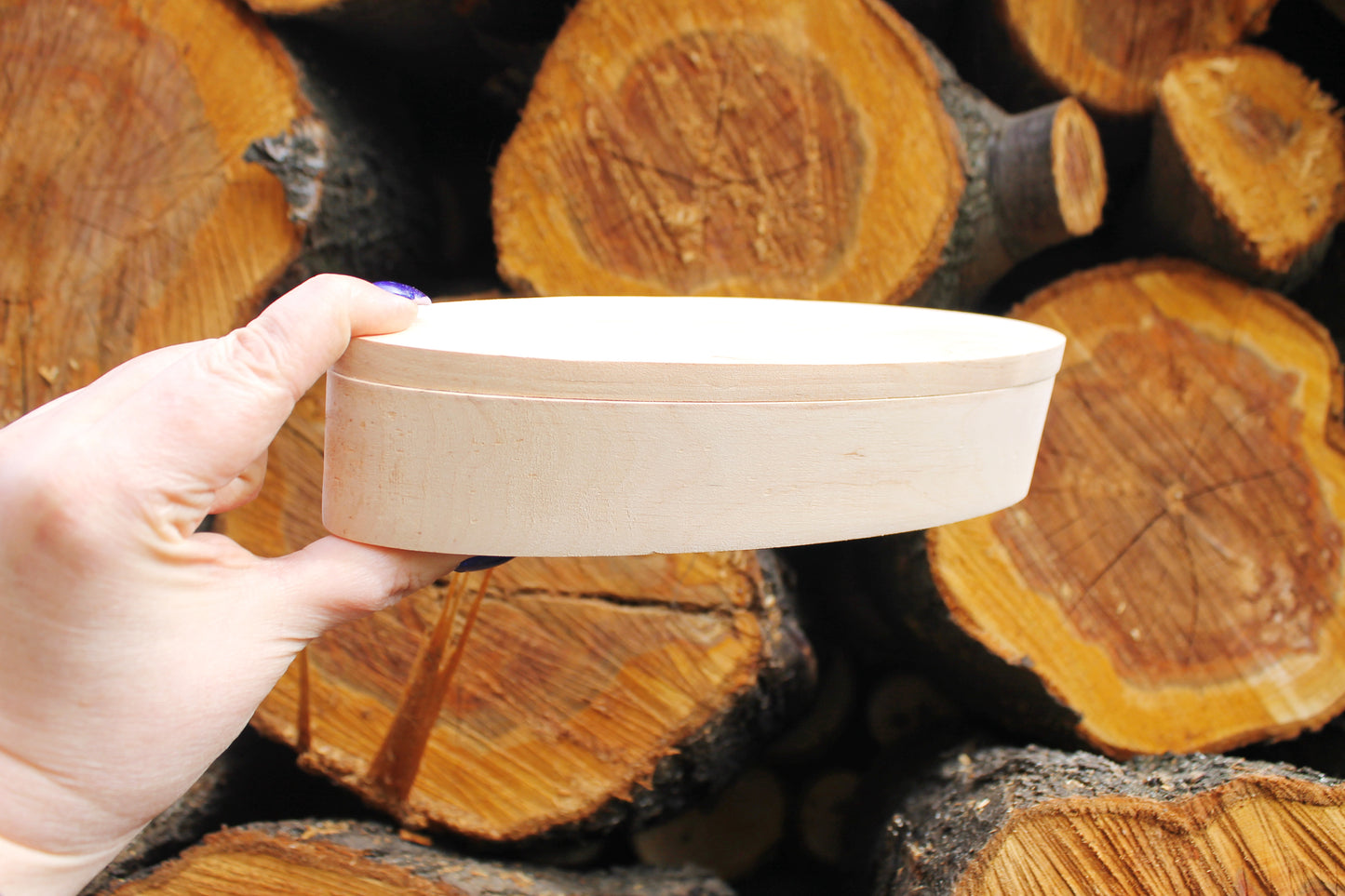 Oblong handmade unfinished wooden box 210x60 mm - 8.3x2.4 inches - with lid - natural, eco friendly - candle mold - alder wood