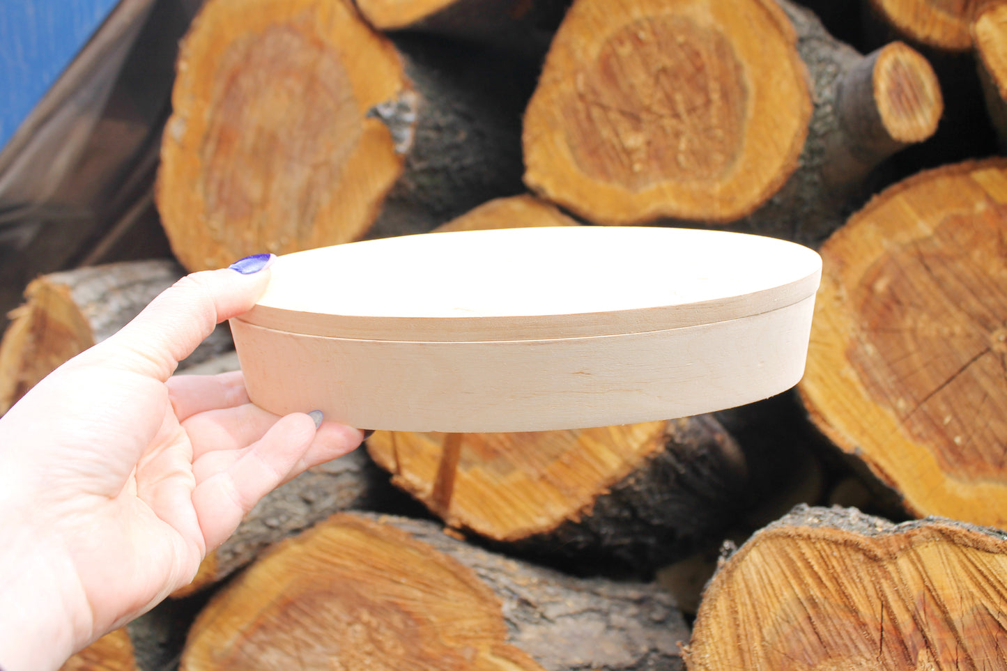 Oblong handmade unfinished wooden box 210x60 mm - 8.3x2.4 inches - with lid - natural, eco friendly - candle mold - alder wood