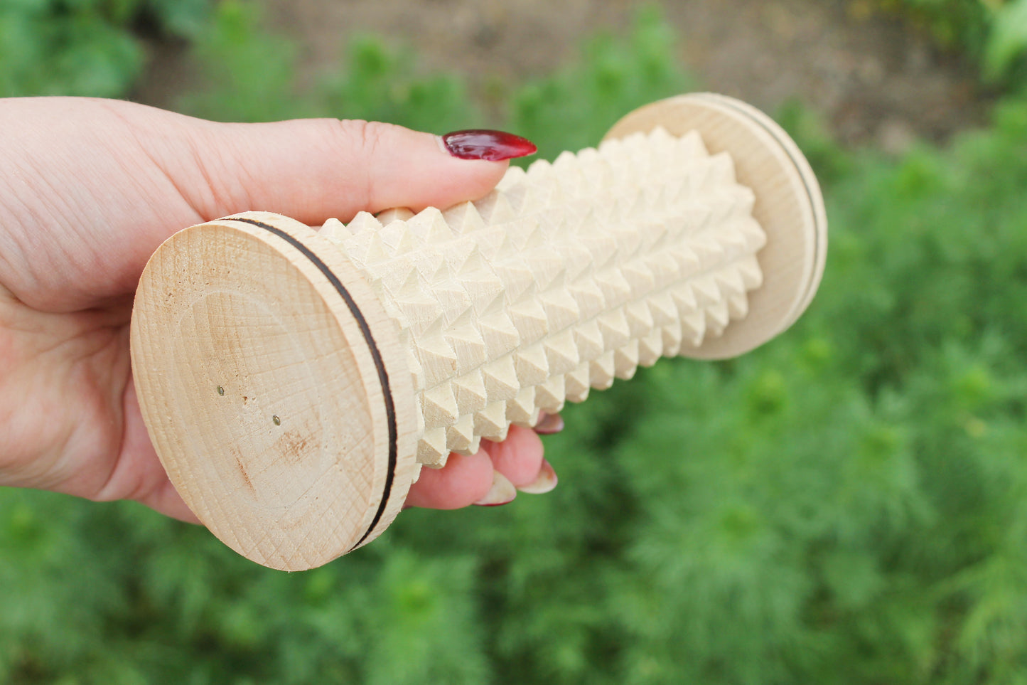 Handmade Beech Wood Massager Roller – Full Body Acupressure Tool – Natural Wellness Gift or DIY Supply