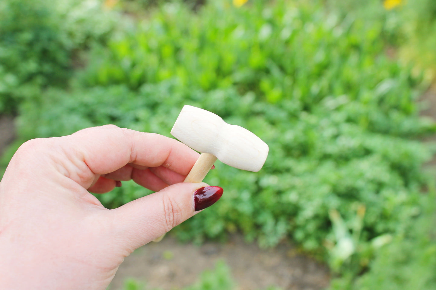 Mini Wooden Toy Hammer – Handmade Birch & Beech – Montessori Tool for Kids – Pretend Play Mallet – 140x45mm - handmade natural wood supply