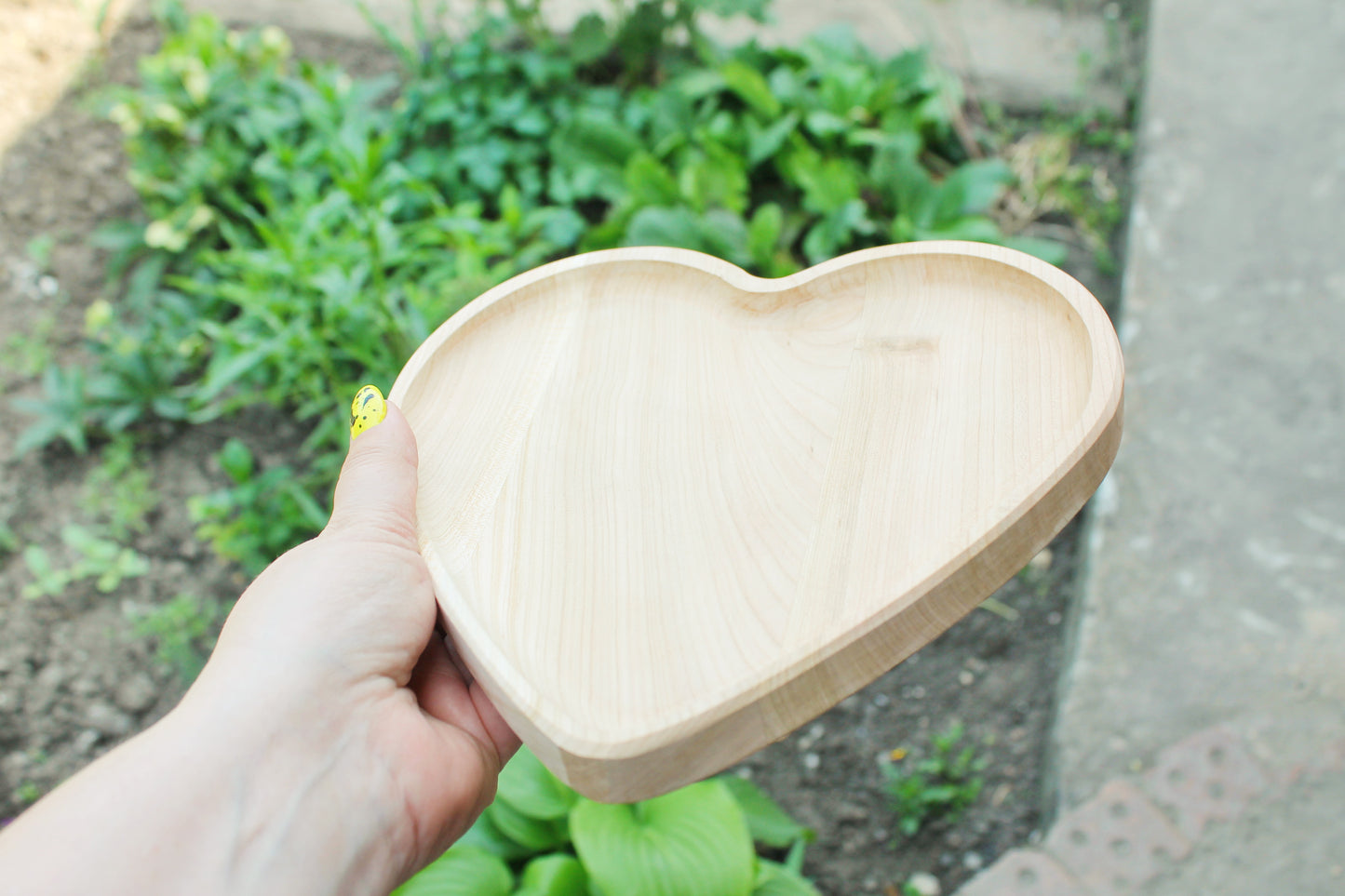 Heart-Shaped Wooden Plate – Ash Wood – 22×22 cm – Unfinished for Painting or Pyrography - handmade wooden plate