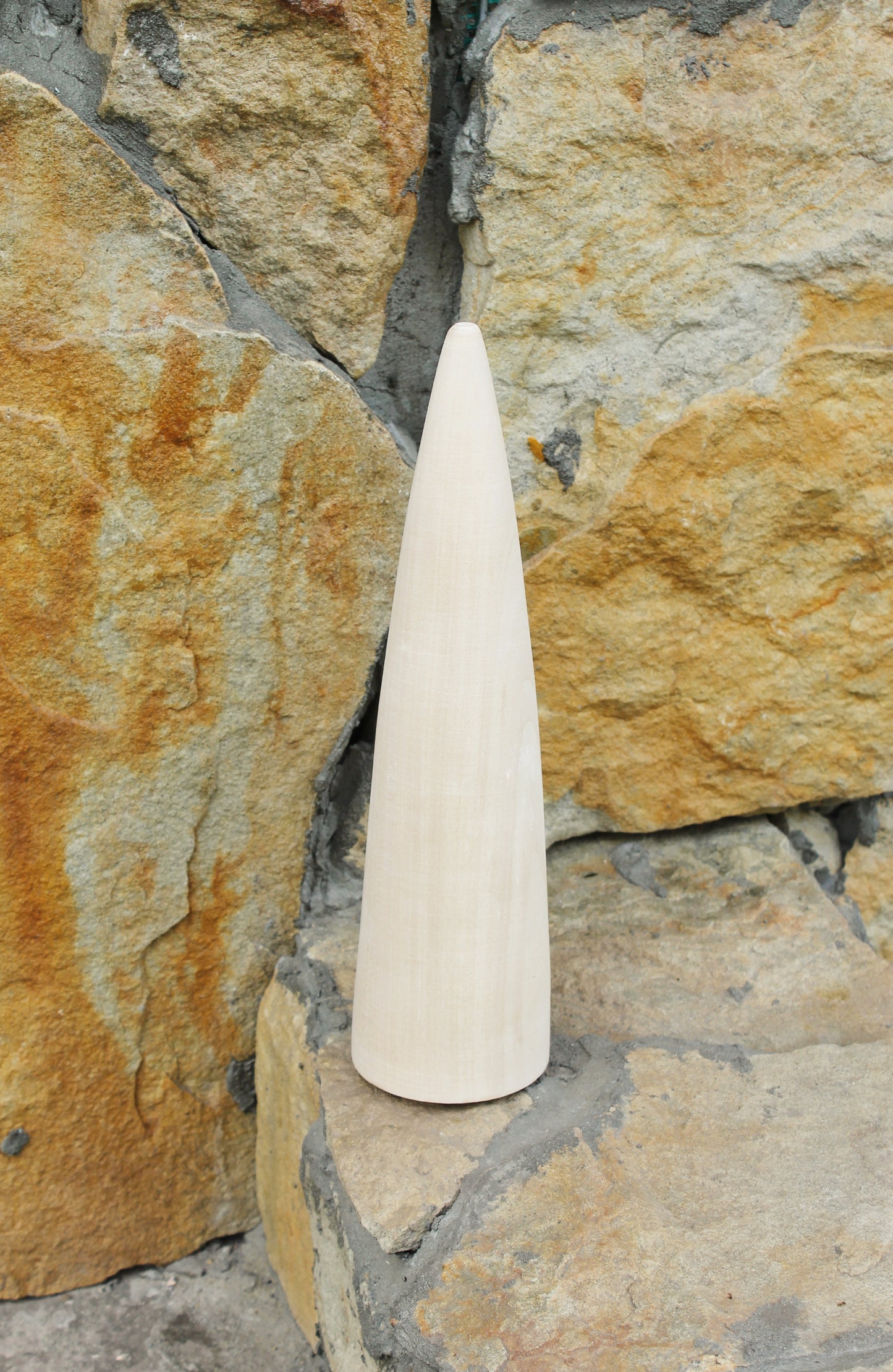 Big Wooden Cones 320–330 mm x 70–80 mm (13 x 3 inch) – Handmade from Natural Linden Wood – Minimalist Décor, DIY Holiday Decoration