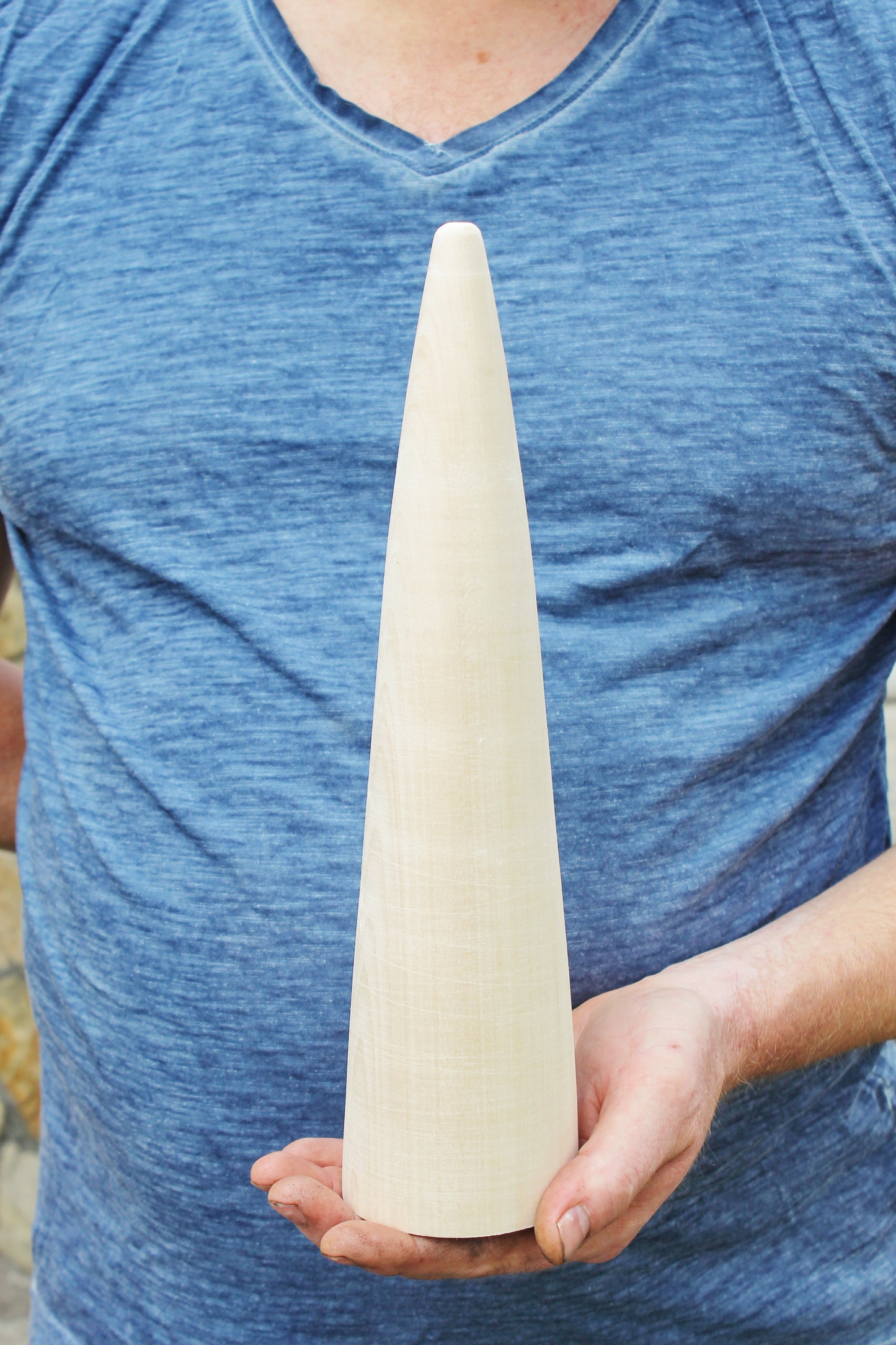 Big Wooden Cones 320–330 mm x 70–80 mm (13 x 3 inch) – Handmade from Natural Linden Wood – Minimalist Décor, DIY Holiday Decoration