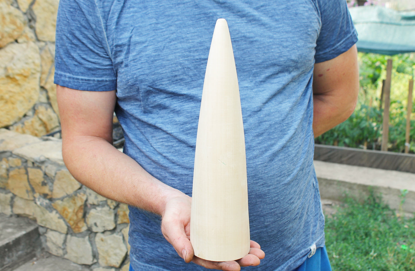 Big Wooden Cones 320–330 mm x 70–80 mm (13 x 3 inch) – Handmade from Natural Linden Wood – Minimalist Décor, DIY Holiday Decoration