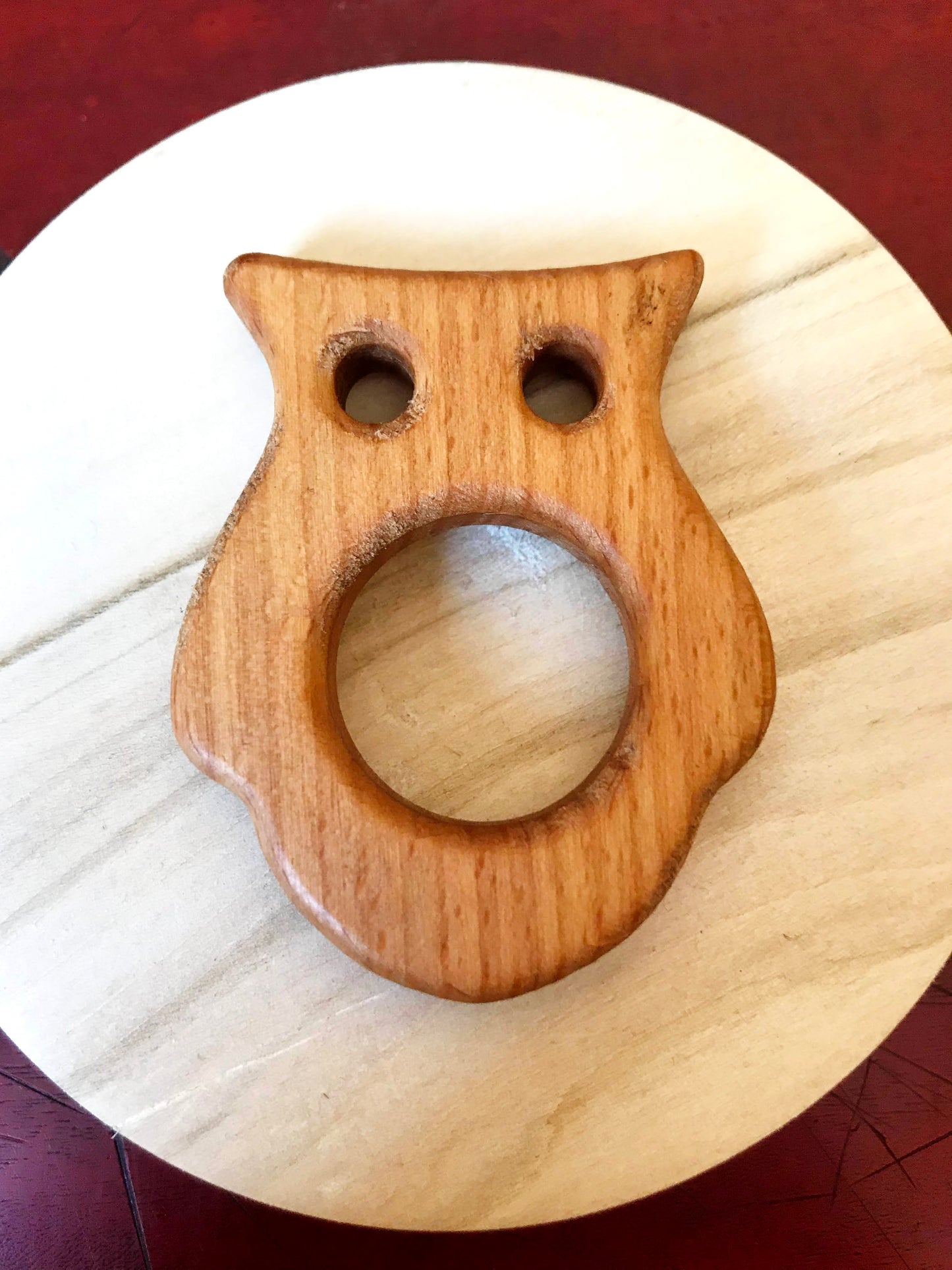 Owl-teether, natural, eco-friendly - Natural Wooden Toy - Beech-Teether - Handmade wooden teether Owl
