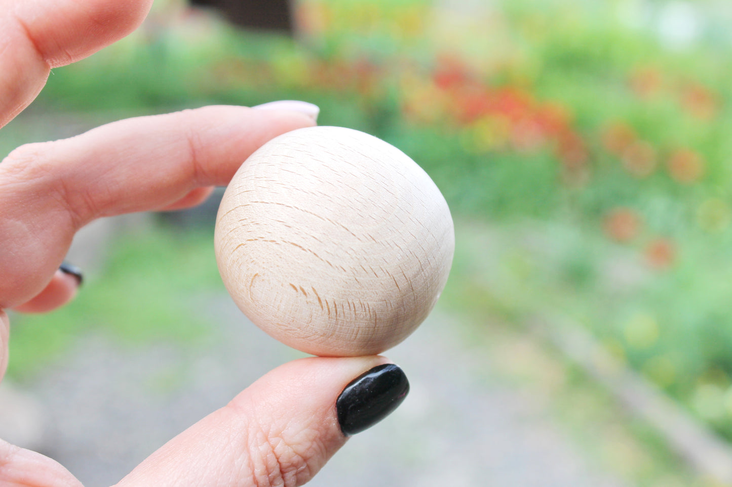 Set of 5 - 40 mm big wooden bead (wooden ball) WITHOUT hole - natural eco friendly