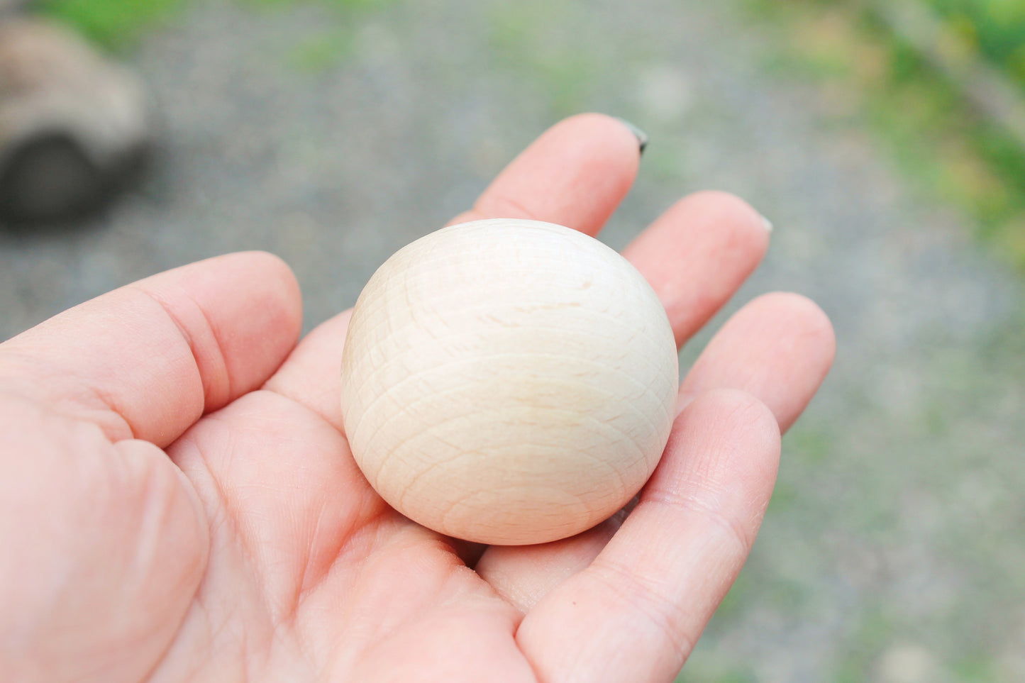 Set of 5 - 40 mm big wooden bead (wooden ball) WITHOUT hole - natural eco friendly