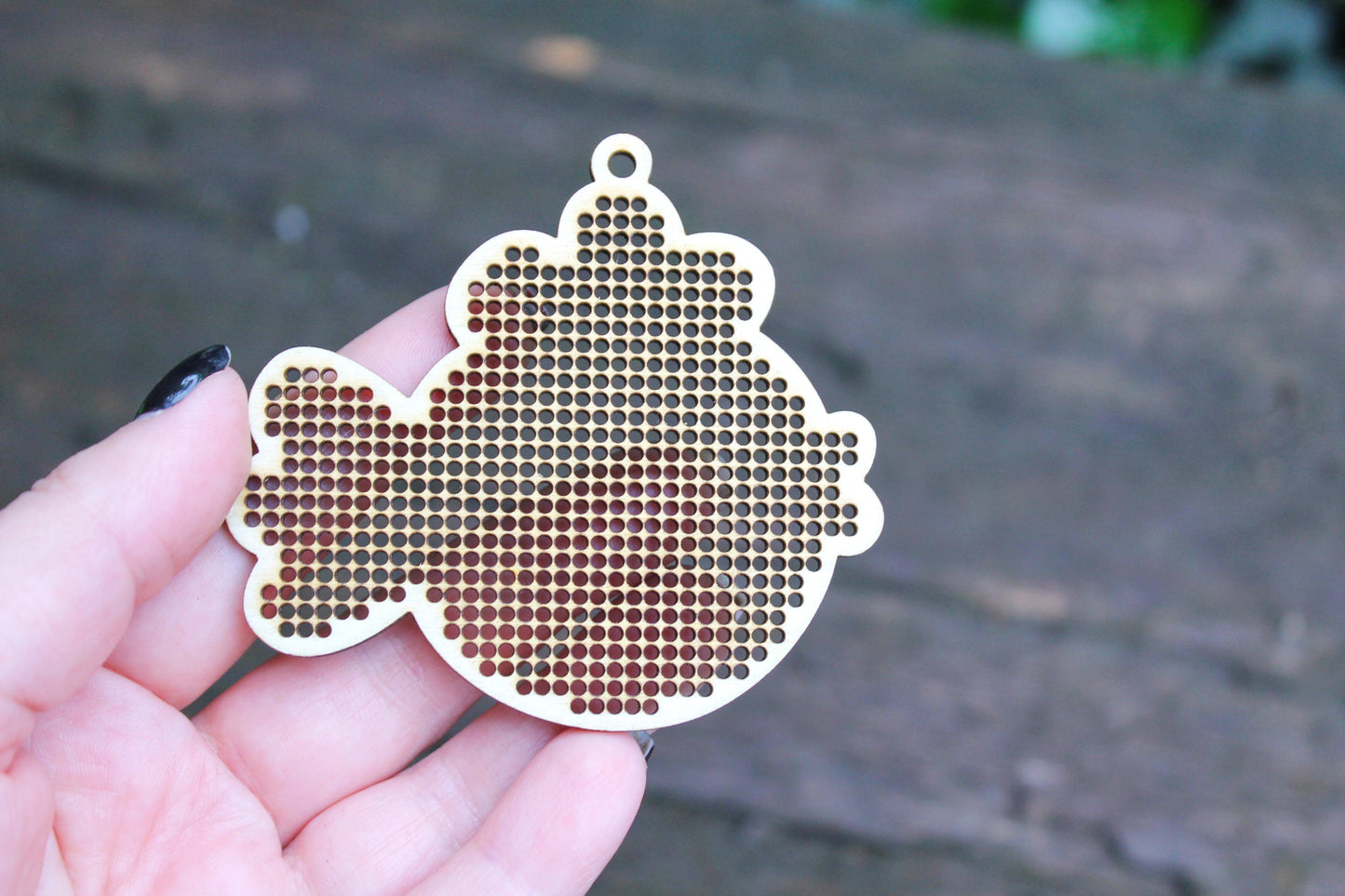 Fish1 - Cross stitch pendant blank - blanks Wood Needlecraft Pendant, Necklace or Earrings - wooden cross stitch blank