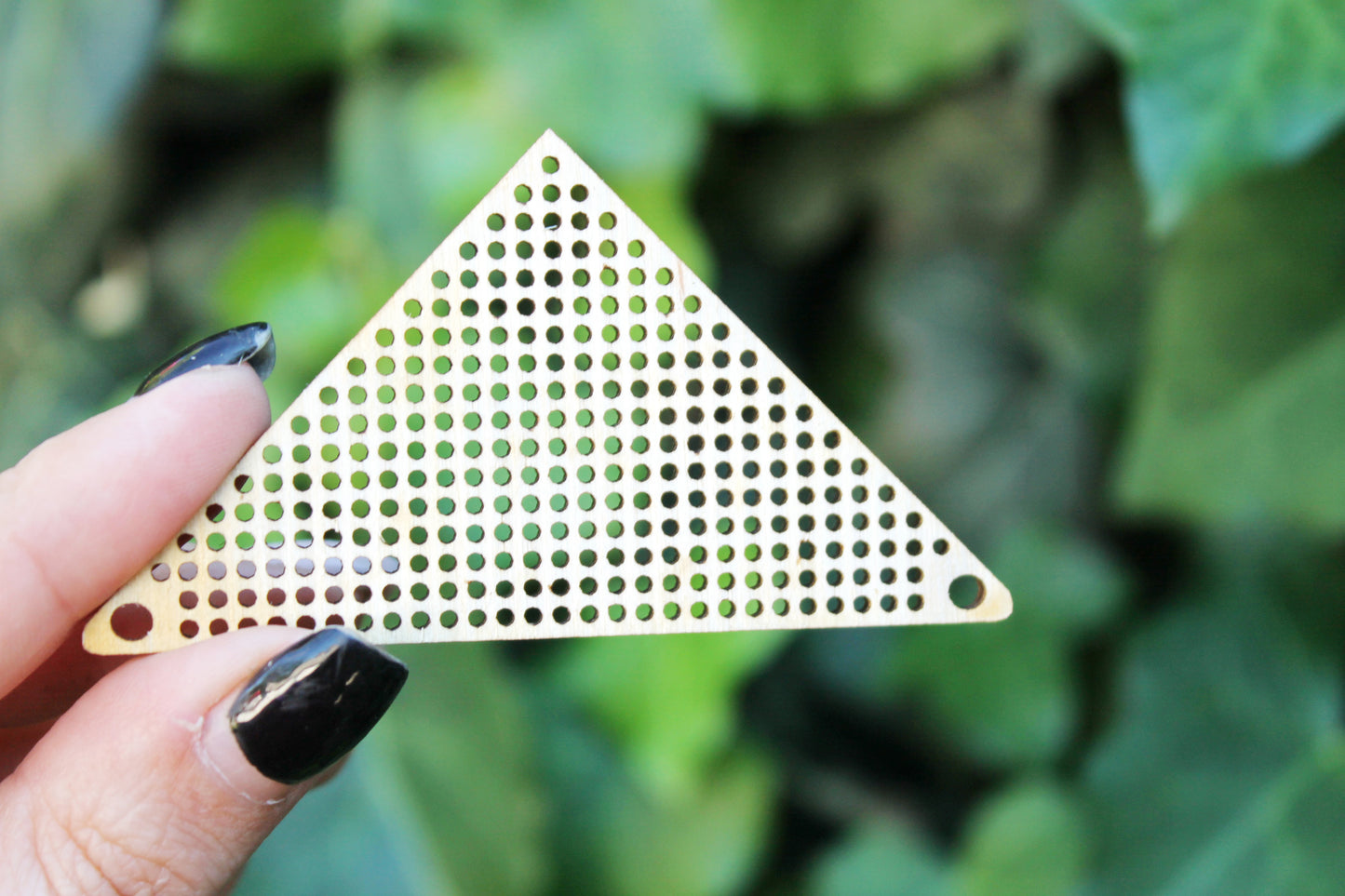 Triangle Cross stitch pendant blank 78 mm x 57 mm - blank Wood Needlecraft Pendant, wooden cross stitch blank