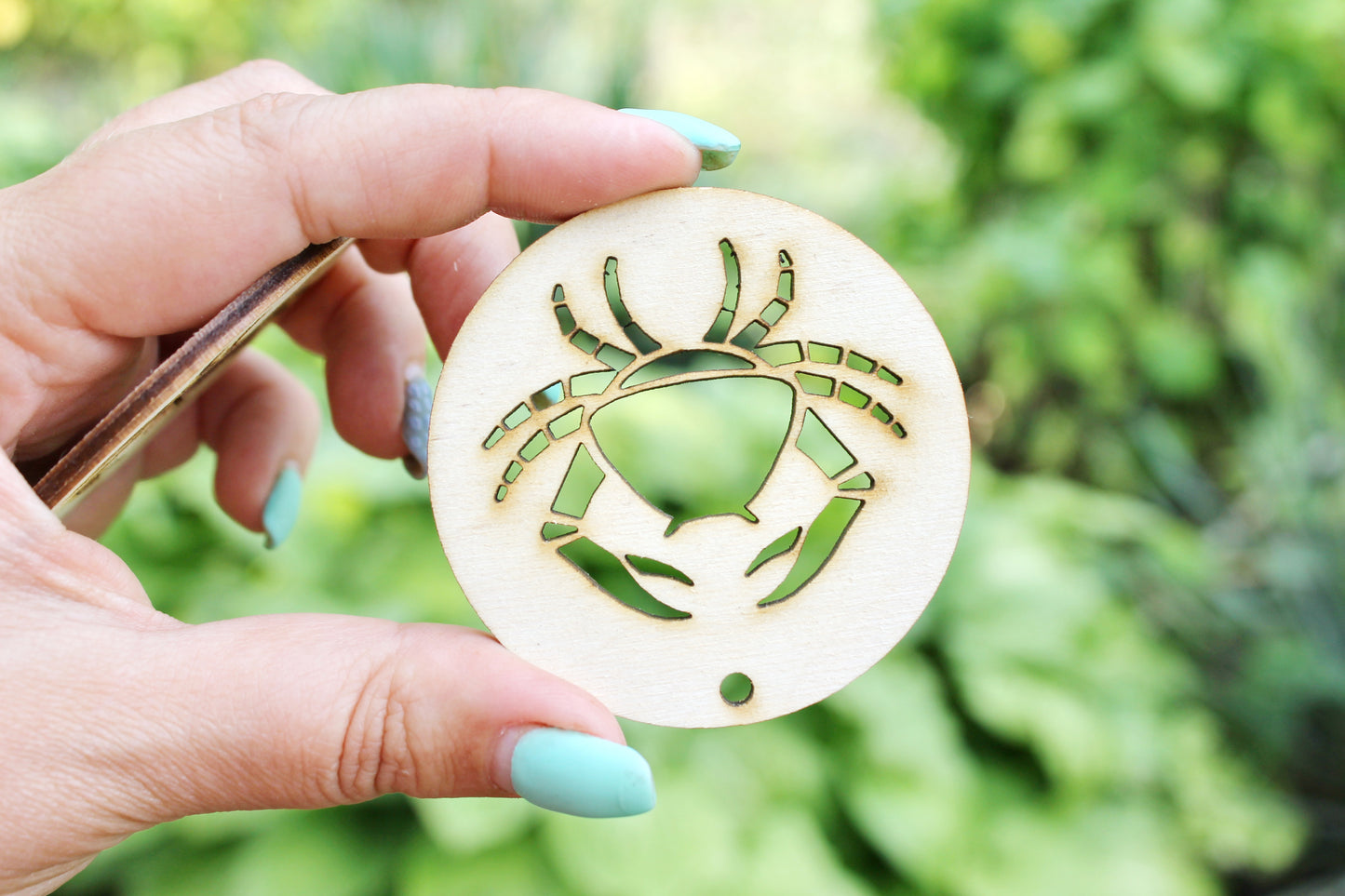 Zodiac earrings/pendants base, set of two Cancer zodiac sign - laser cut zodiac 2.4 inches - unfinished zodiac earrings