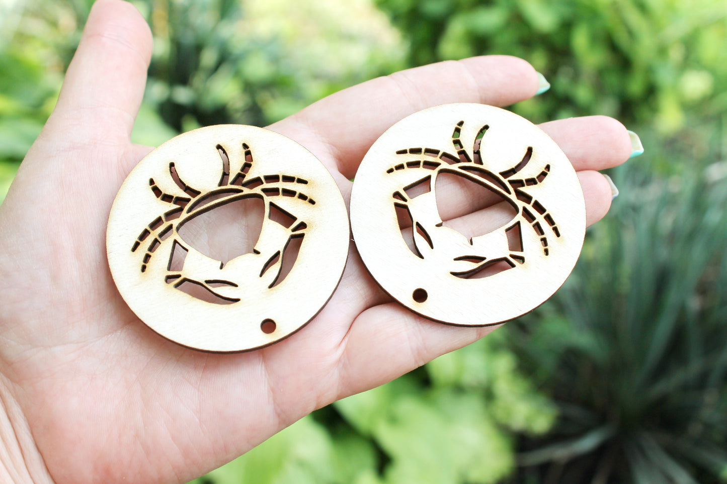 Zodiac earrings/pendants base, set of two Cancer zodiac sign - laser cut zodiac 2.4 inches - unfinished zodiac earrings
