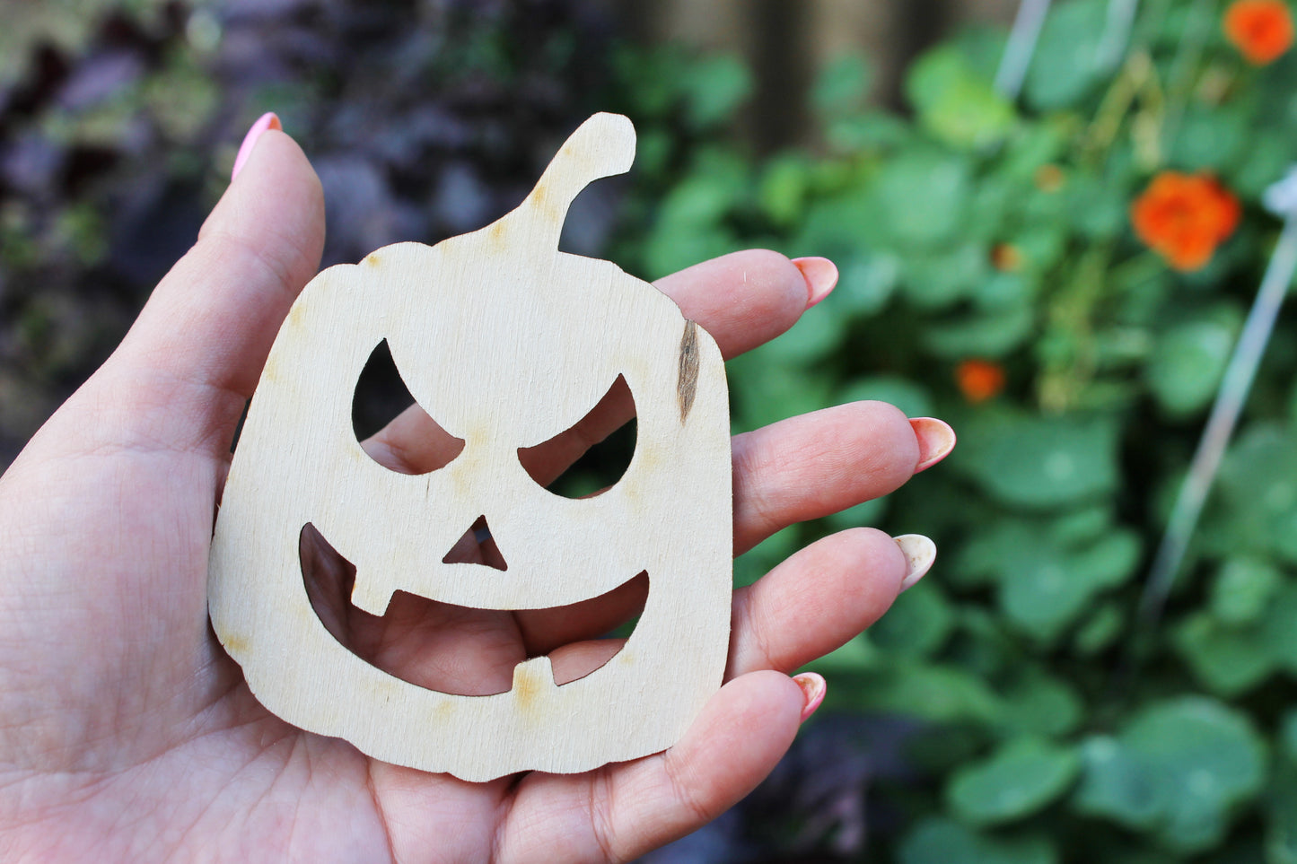 Halloween laser cut Jack O Lantern face coaster 3x4 inches - high quality plywood - table decor, Modern coasters -26- JACK-O-LANTERN