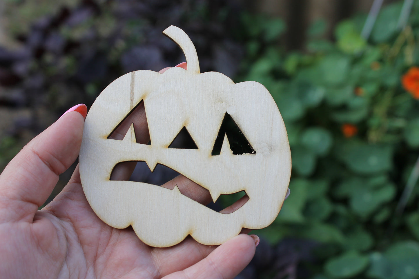 Halloween laser cut Jack O Lantern face coaster 3.8x4 inches - high quality plywood - table decor, Modern coasters -27- JACK-O-LANTERN
