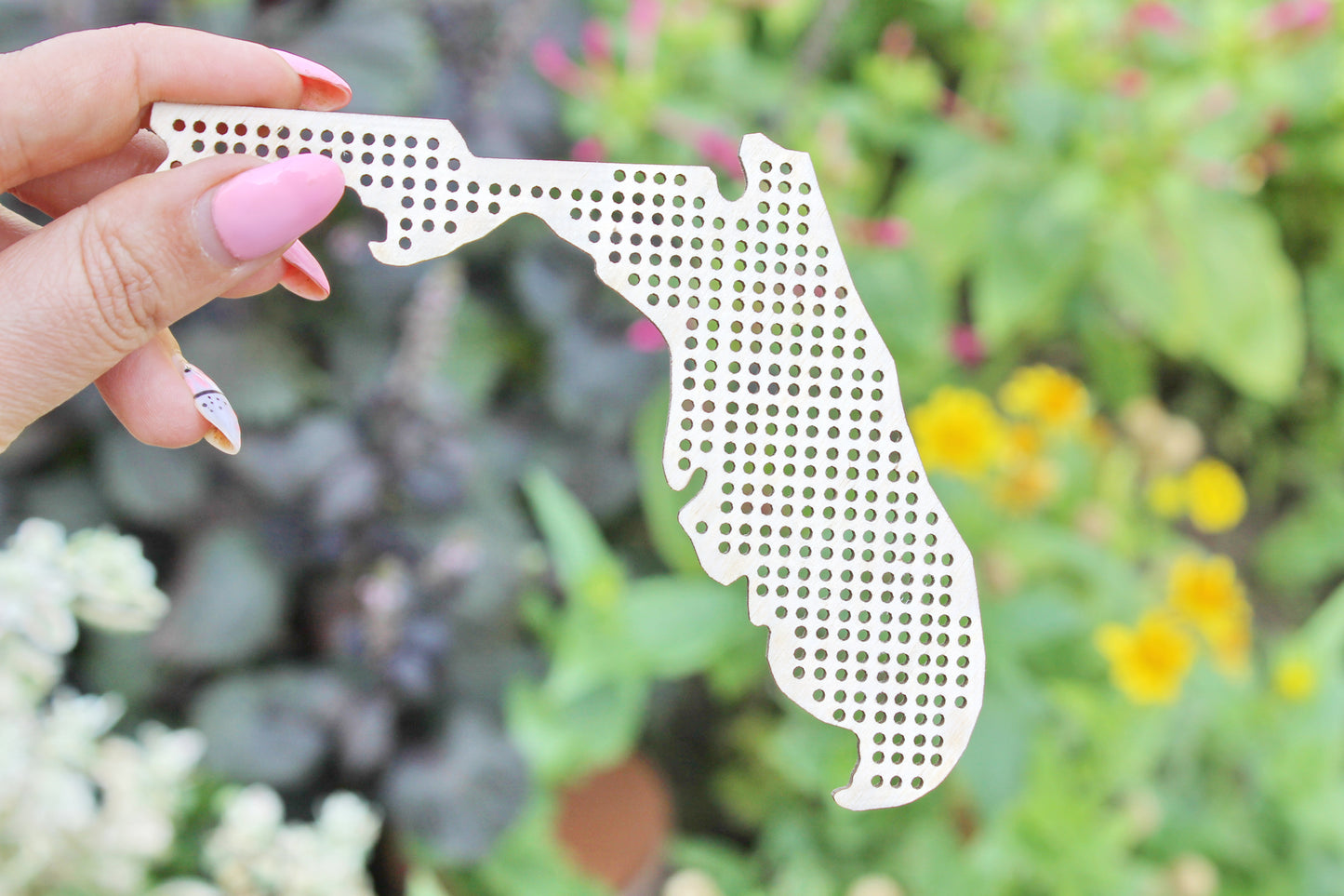 Florida state cross stitch - Laser Cut - unfinished blank - 3.9 inches - Florida Map cross stitch