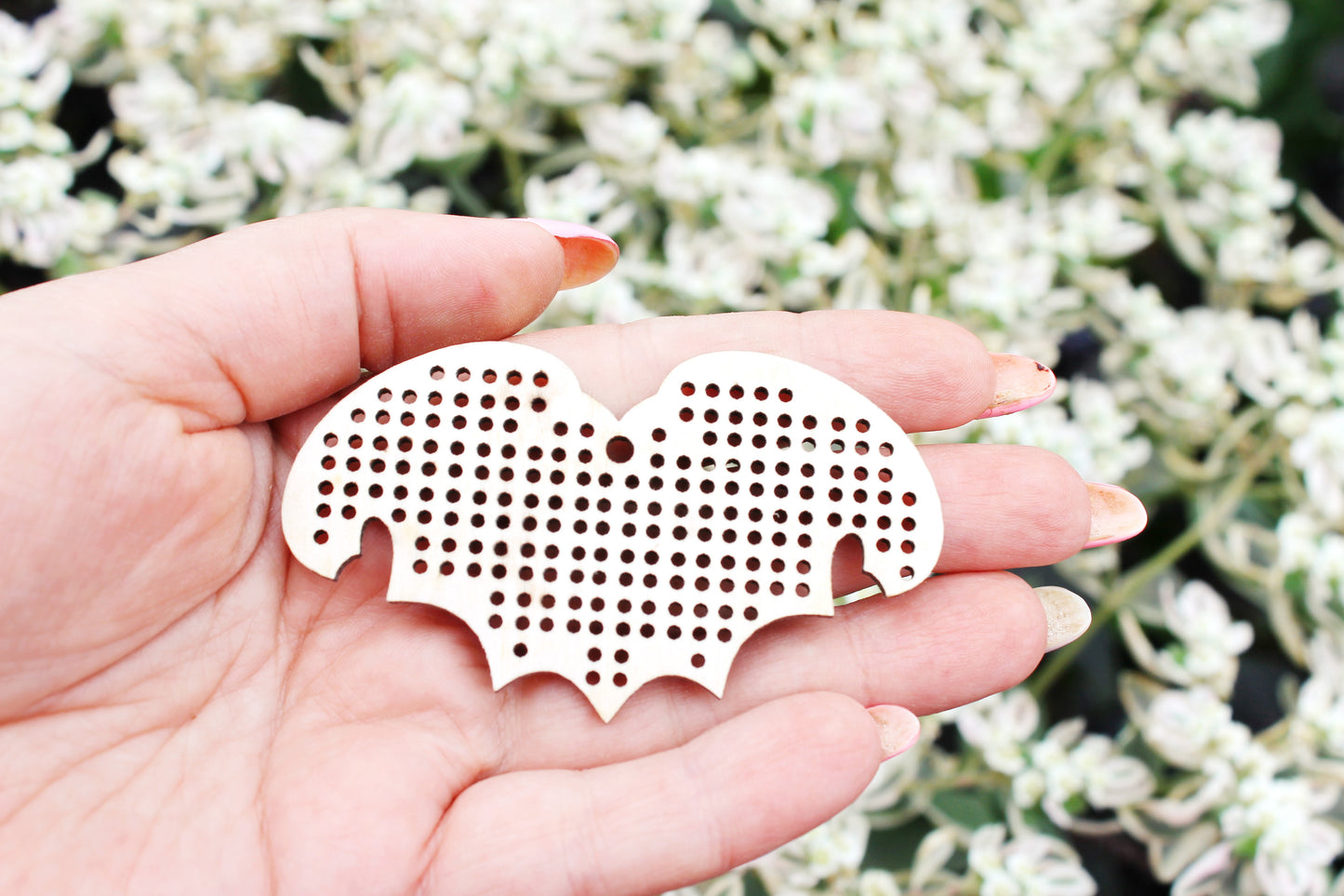 Bat - Halloween Bat - 3 inch. Cross stitch pendant blank - blanks Wood Needlecraft Pendant, Necklace or Earrings - wooden cross stitch blank