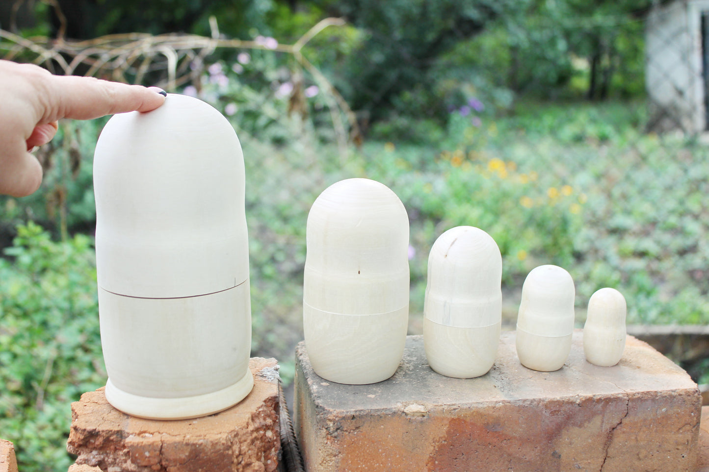 Wooden nesting doll - 5 in 1 Unfinished big matryoshka, matrioshka - 185 mm - 7.3 inches - natural eco friendly - made of birch wood