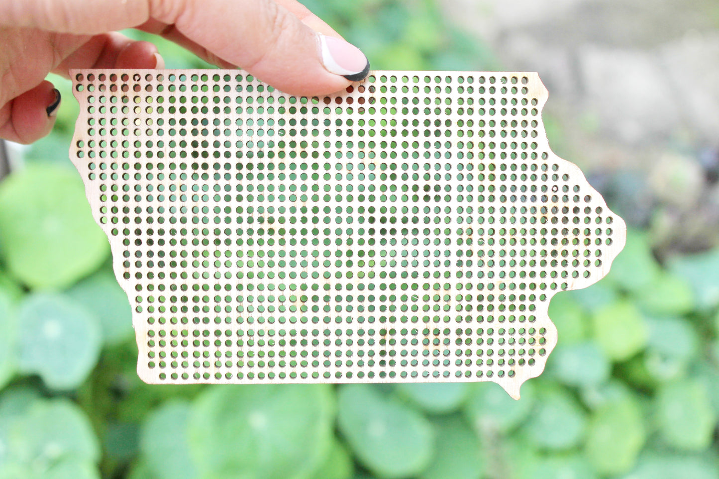 Iowa state cross stitch - Laser Cut - unfinished blank - 5.6 inches - Iowa Map cross stitch