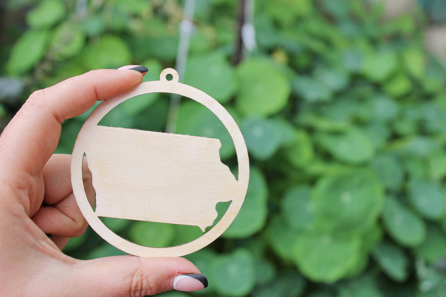 Iowa state round pendant - Laser Cut - unfinished blank - 3.1 inches - Iowa Map Inside Circle