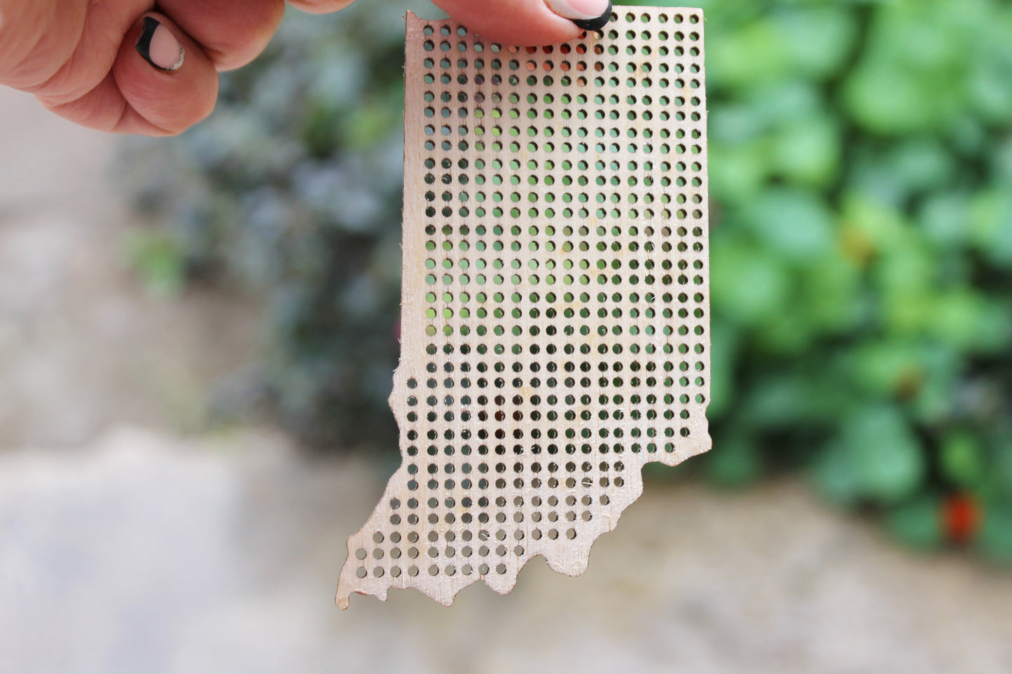 Indiana state cross stitch blank - Laser Cut - unfinished blank - 4 inches - Indiana Map cross stitch blank