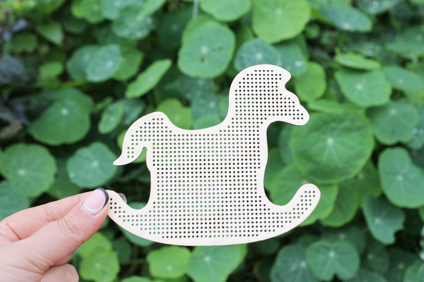 Rocking Horse cross stitch blank - Cross stitch big blank 133 mm (5.2 inches) - wooden cross stitch blank - Christmas decor - DIY decor