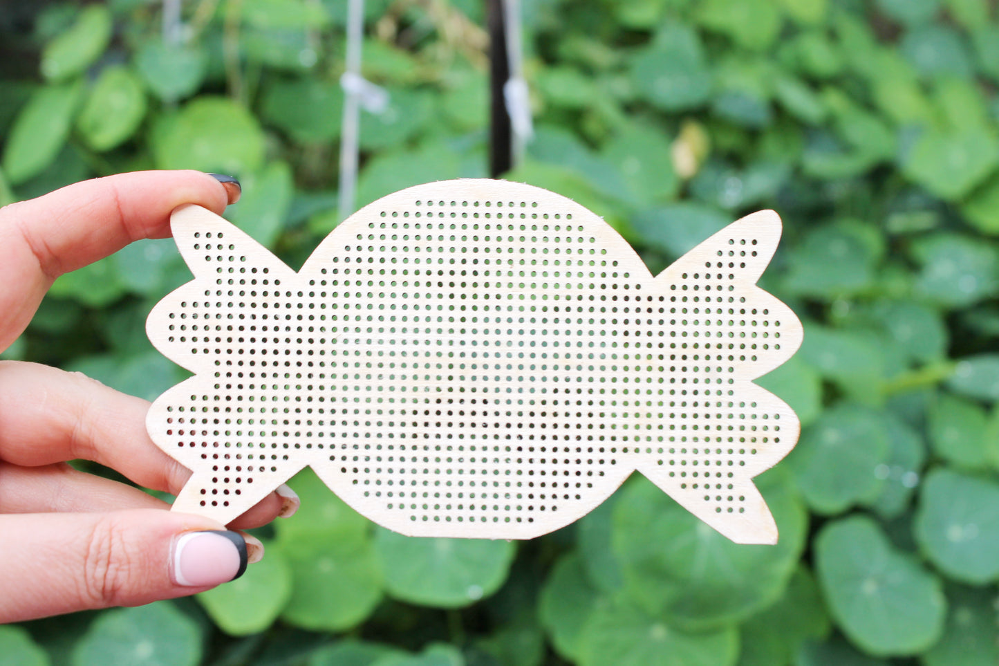 Candy cross stitch blank - Cross stitch big blank 142 mm (5.6 inches) - wooden cross stitch blank - Christmas tree decor - DIY decor