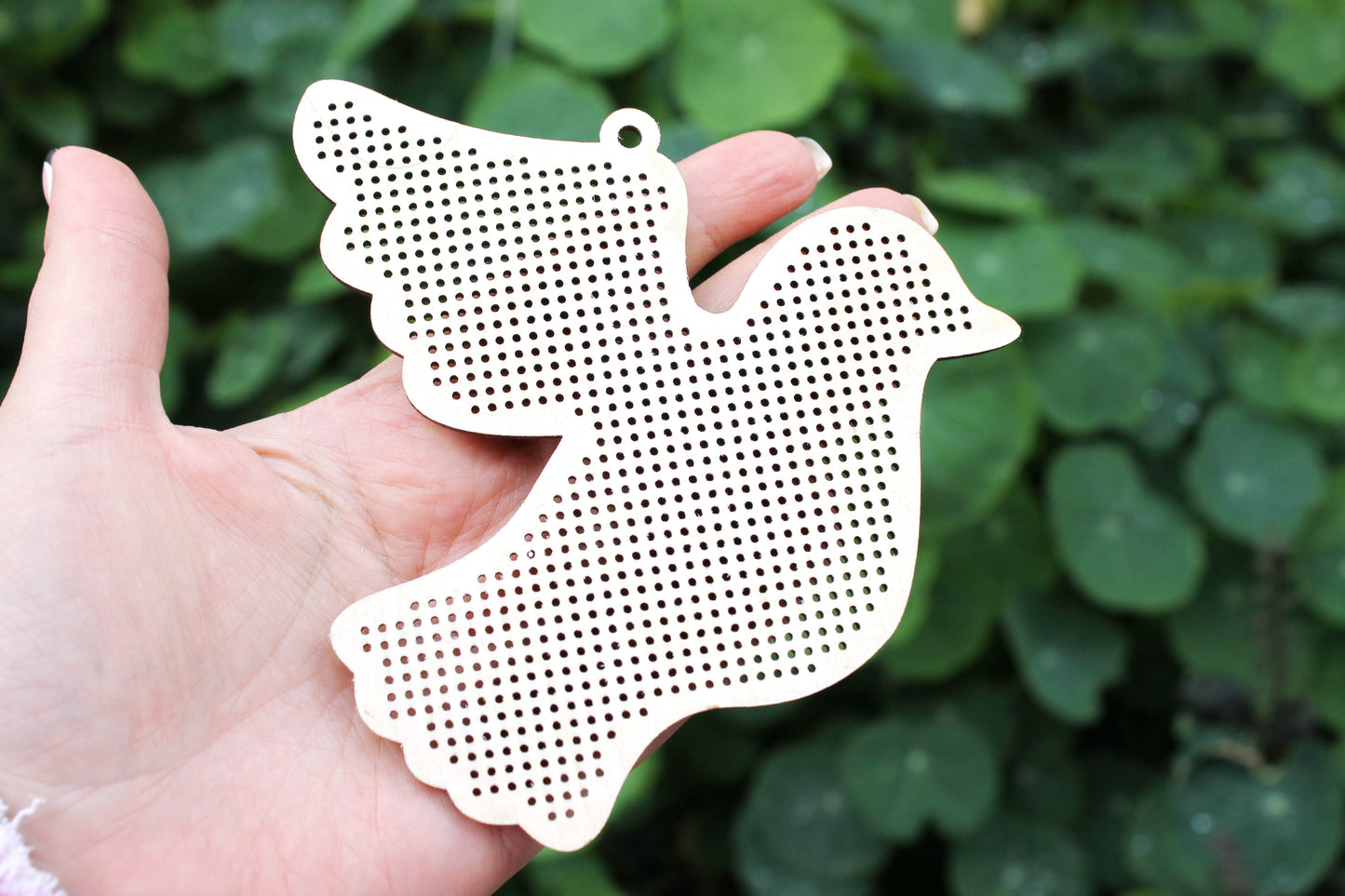 Bird Cross stitch pendant blank - Pigeon blank - 113 mm - 4.4 inches - Wood Needlecraft Pendant - wooden cross stitch blank