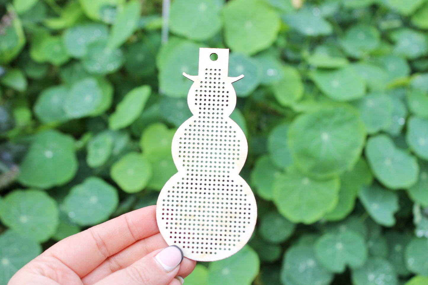 Snowman in hat - Cross stitch big blank 121 mm (4.8 inches) - Christmas decor - New Year Wood Needlecraft blank - wooden cross stitch blank