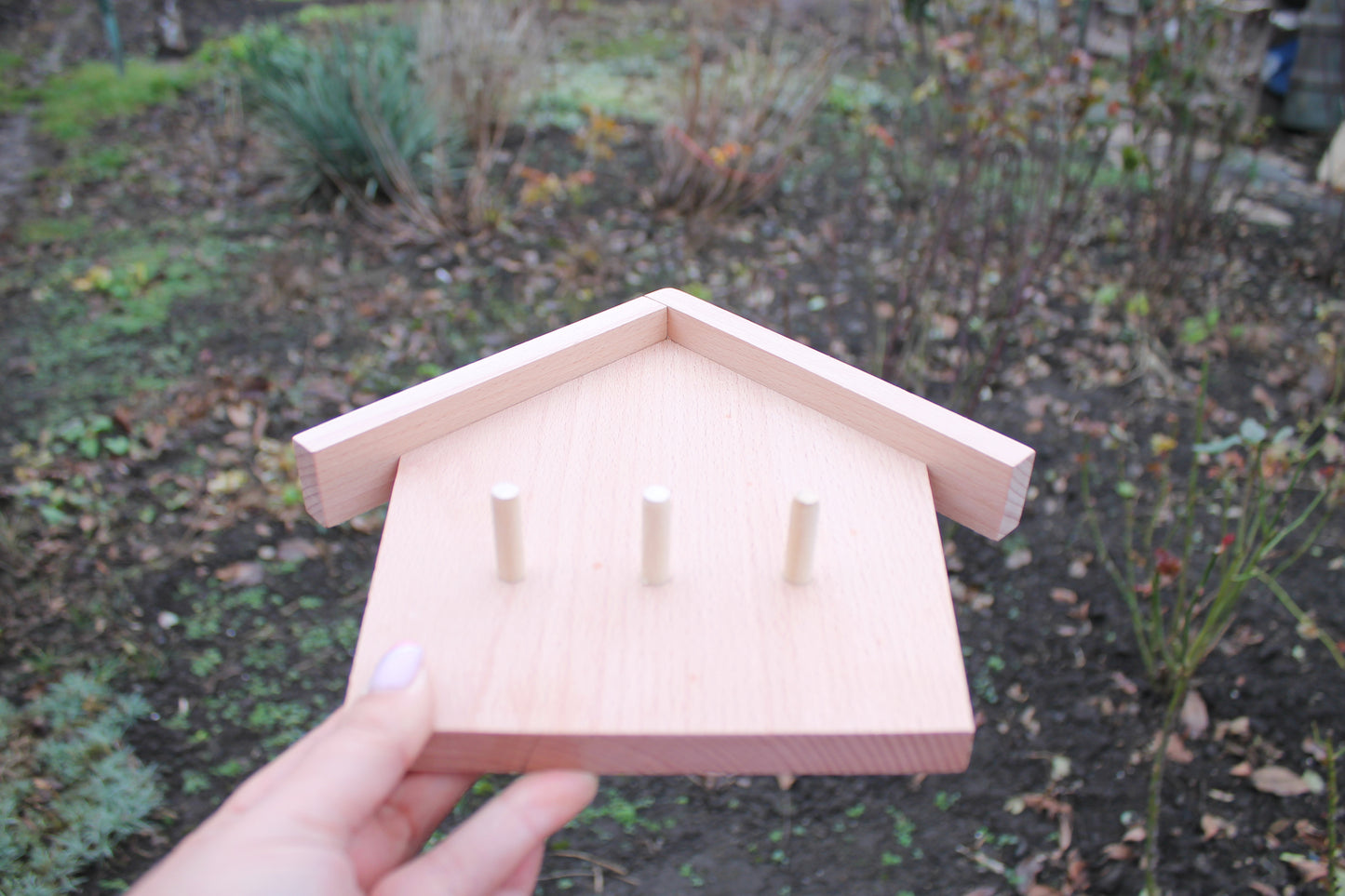 Key Holder made of beech wood - unfinished wood - key holder for 3 key - eco wood