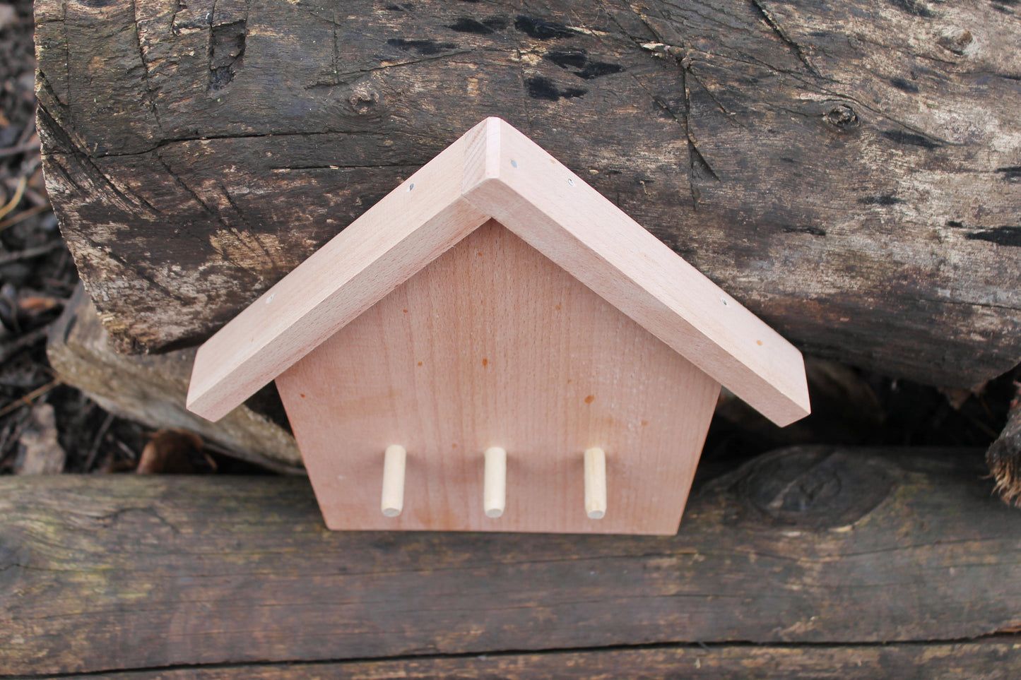 Key Holder made of beech wood - unfinished wood - key holder for 3 key - eco wood