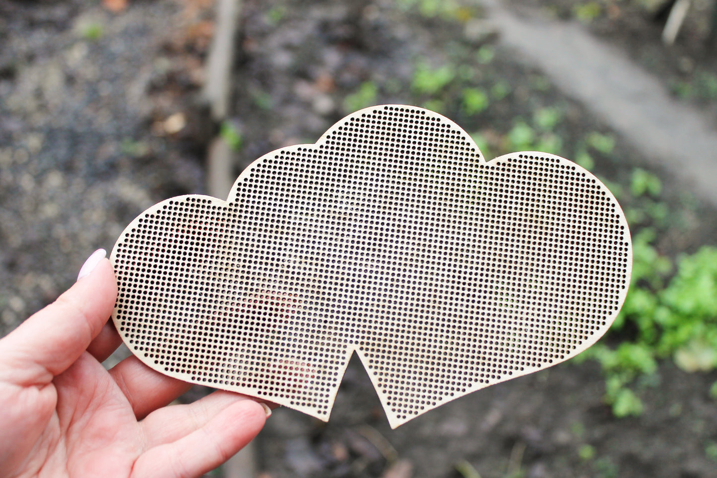 Double heart big blank - Cross stitch pendant blank 7.5 inches - blanks Wood Needlecraft Pendant - wooden cross stitch blank