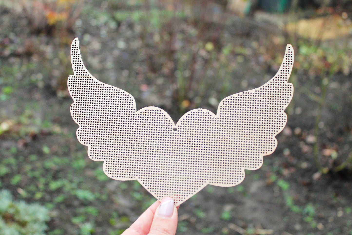 Heart with wings big blank - Cross stitch pendant blank 7.5 inches - blanks Wood Needlecraft Pendant - wooden cross stitch blank