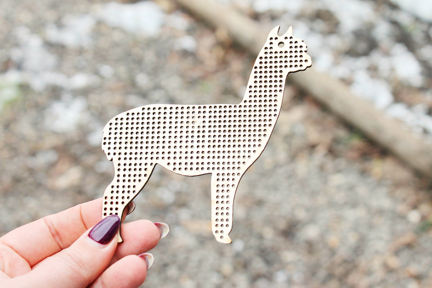 Alpaca cross stitch blank - 110 mm - 4.3 inch blanks Wood Needlecraft - wooden cross stitch blank