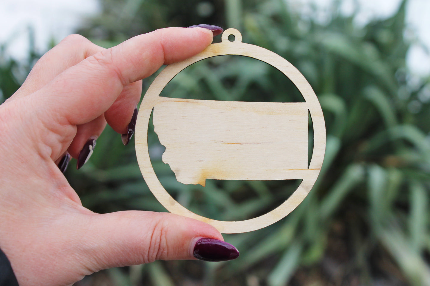 Montana state round pendant - Laser Cut - unfinished blank - 3.1 inches - Montana Map Inside Circle