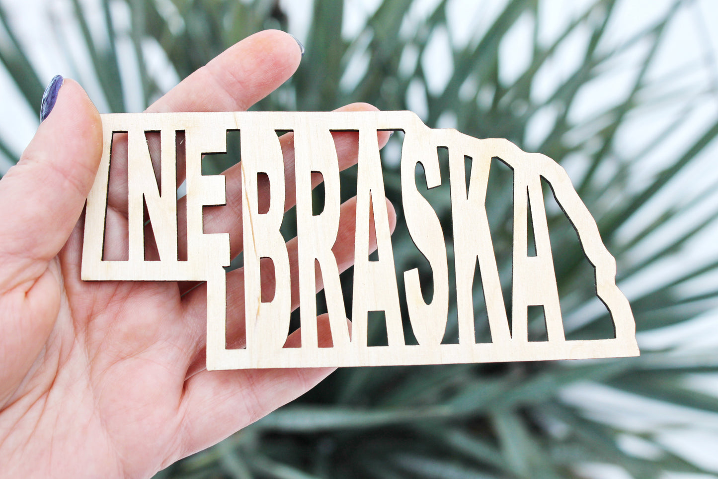 Nebraska state inscription - Laser Cut - unfinished blank - 5.6 inches - Nebraska Map Shape Text, Pattern, Stencil, Outline