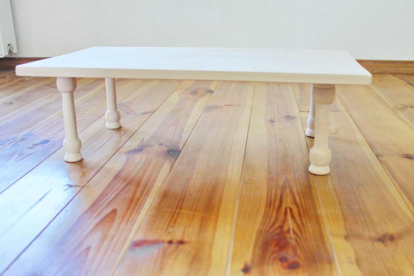Laptop desk, Breakfast table, Small wooden table, Bed table, Small table, Tray with legs - Unfinished wood - made of linden wood