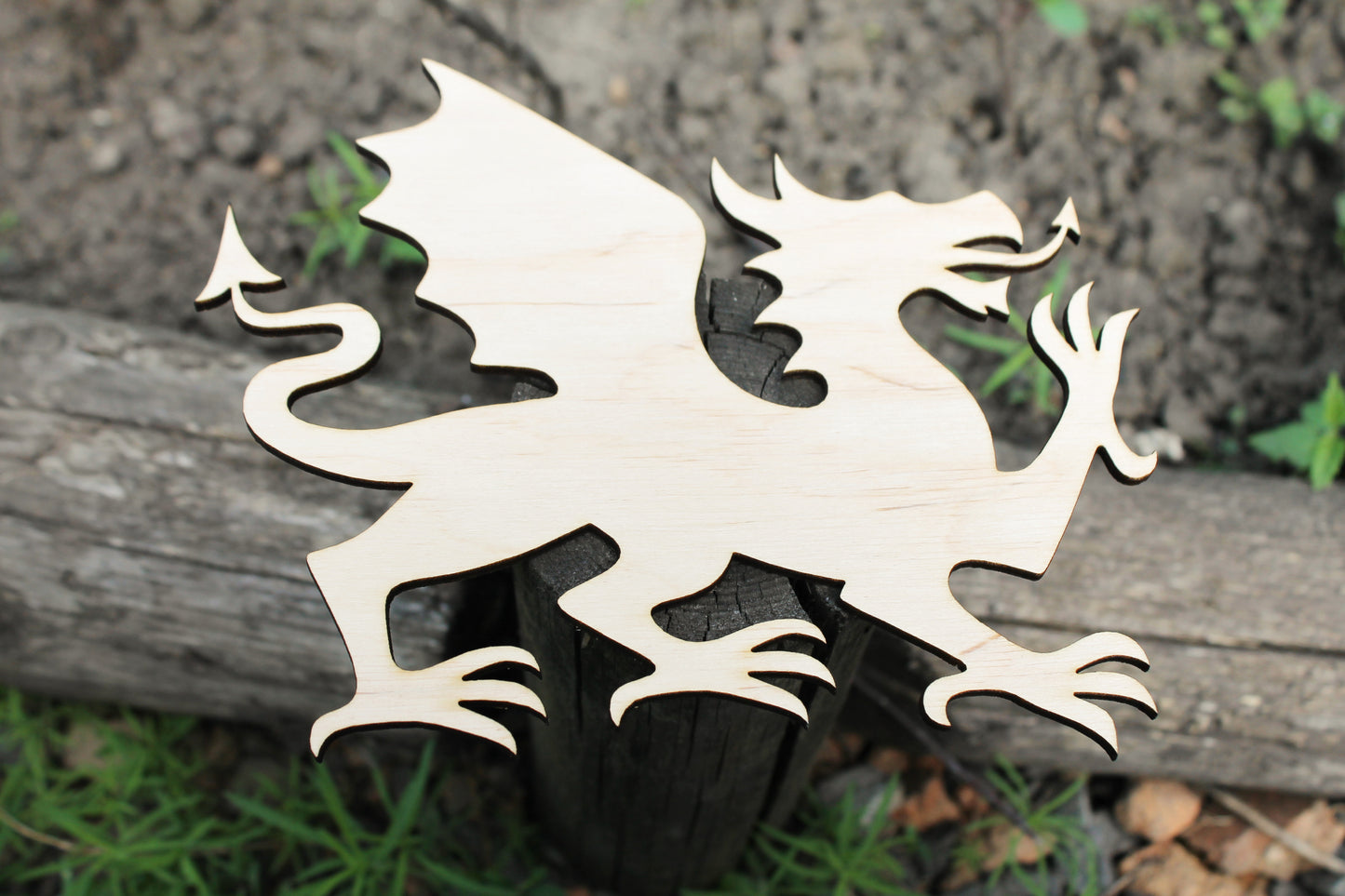 Welsh Dragon Laser Cut - unfinished blank - 6.7 inches - Home Decor - Laser cut wood