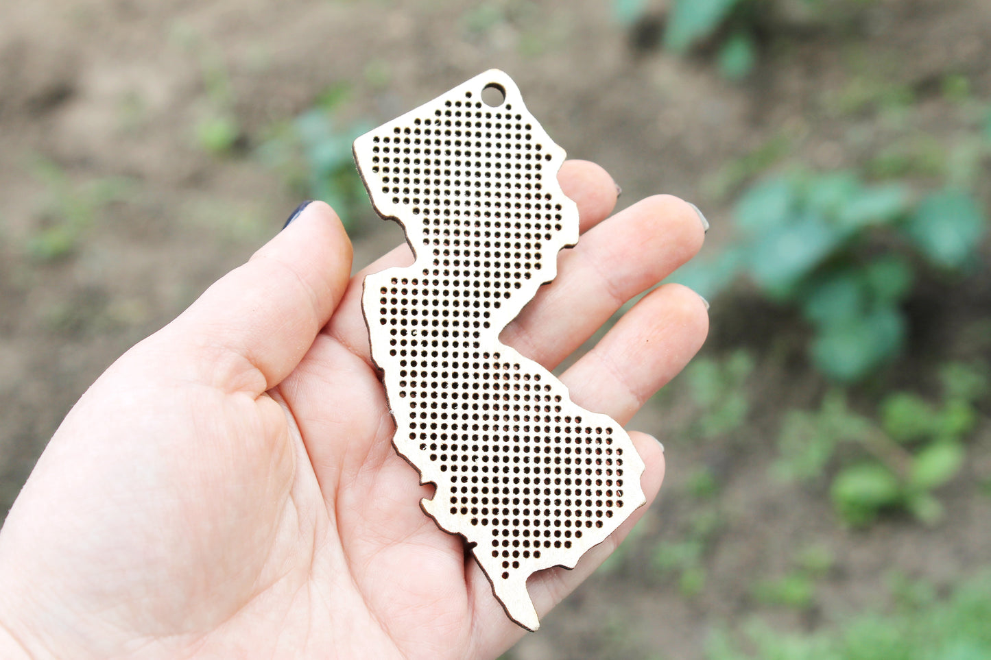 New Jersey state cross stitch - Laser Cut - unfinished blank - 4.3 inches - New Jersey cross stitch blank