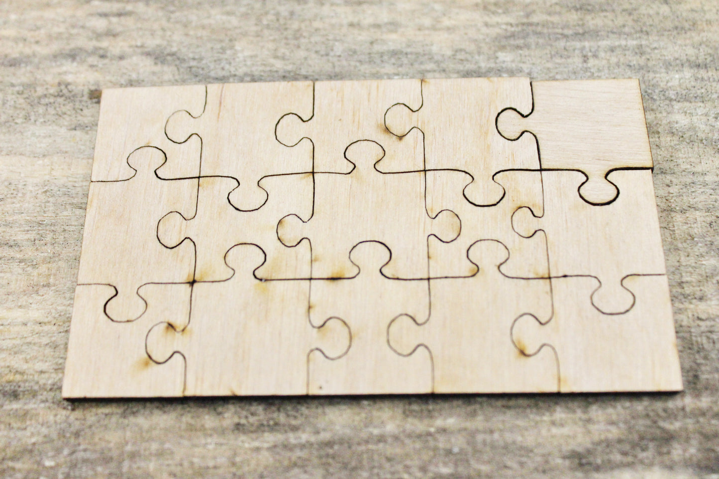 Rectangle-puzzle blank - 4.2 inch - do it yourself puzzle - laser cut puzzle blank - Wooden Puzzle - 15 pieces