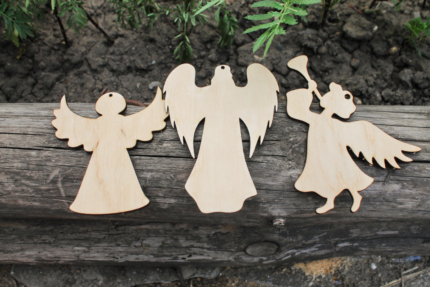 Set of 3 Angels ornament - Christmas tree ornament - laser cut Christmas decor