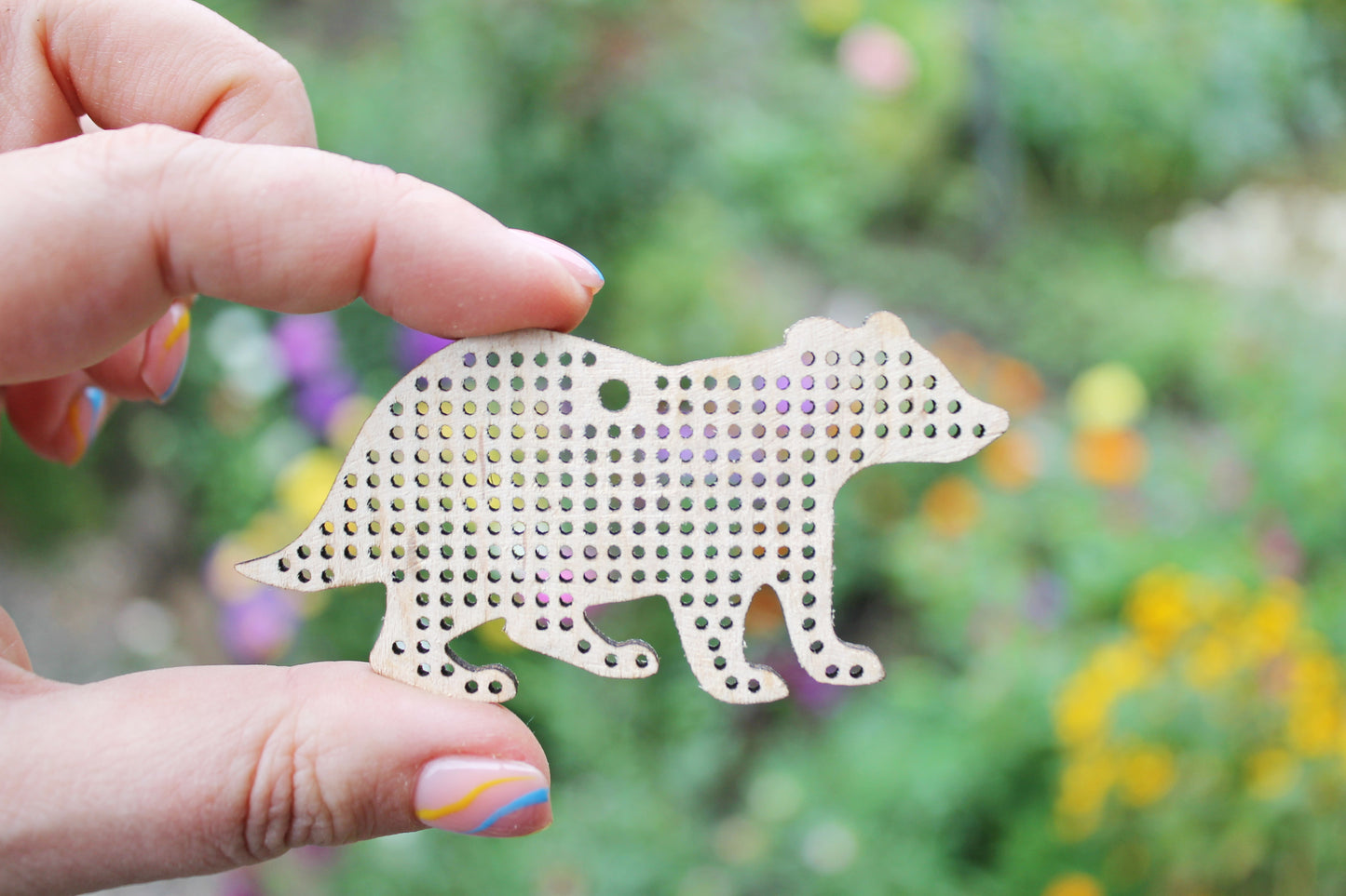 Badger - cross stitch blank - 80 mm - 3.1 inch - blank Wood for Needlecraft - wooden cross stitch blank