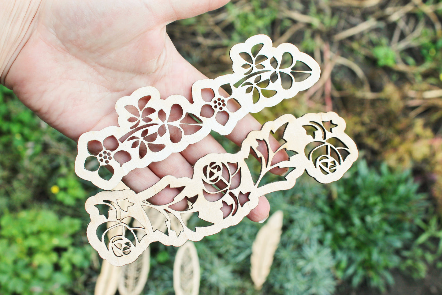 Feather bookmark - laser cut unfinished 6.3 inches - Wooden bookmark feather patterned - made of plywood